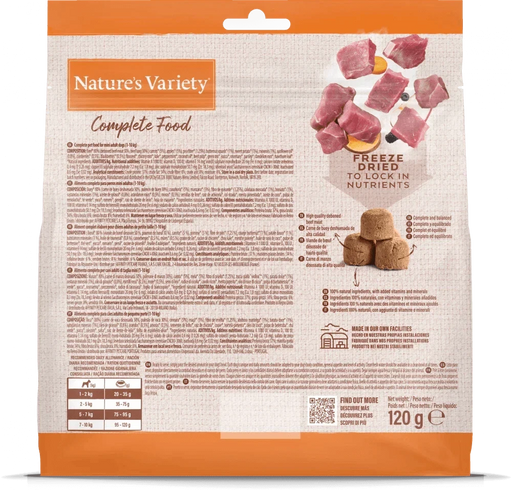 Nature's Variety Complete Freeze Dried Food - Beef 120g Dog Food - Dry Natures Variety