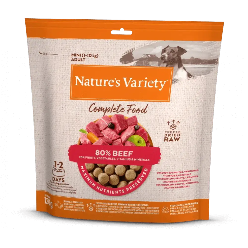 Nature’s Variety Complete Freeze Dried Beef Dog Food 120g Bag