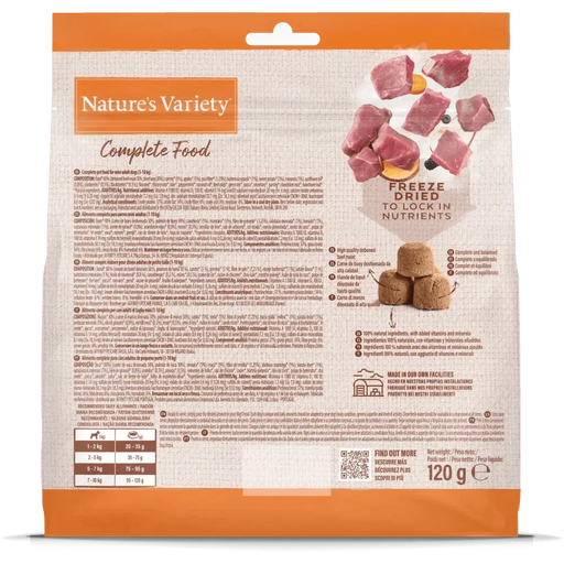 Nature's Variety Complete Freeze Dried Food - Beef 120g Dog Food - Dry Natures Variety