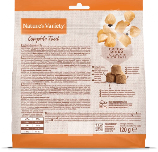 Nature's Variety Complete Freeze Dried Food - Chicken 120g Dog Food - Dry Natures Variety