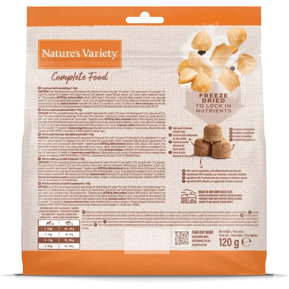 Nature's Variety Complete Freeze Dried Food - Chicken 120g Dog Food - Dry Natures Variety