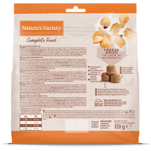 Nature's Variety Complete Freeze Dried Food - Chicken 120g Dog Food - Dry Natures Variety