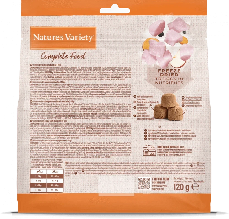 Nature's Variety Complete Freeze Dried Food - Turkey 120g Dog Food - Dry Natures Variety