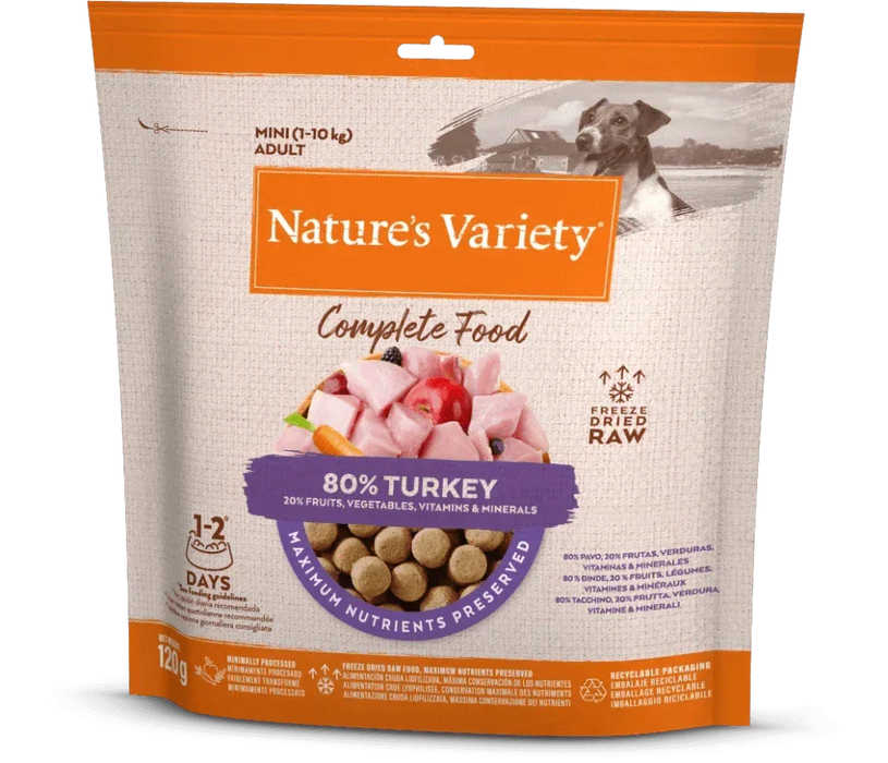 Nature's Variety Complete Freeze Dried Food - Turkey 120g Dog Food - Dry Natures Variety