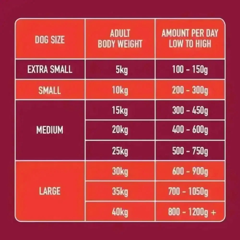 Nutriment Raw Boneless Beef 500g Dog Food Chart for Adult Dogs