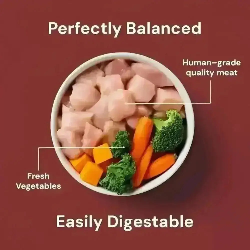 Nutriment’s raw chicken 500g bowl with balanced, digestible meat and veggies