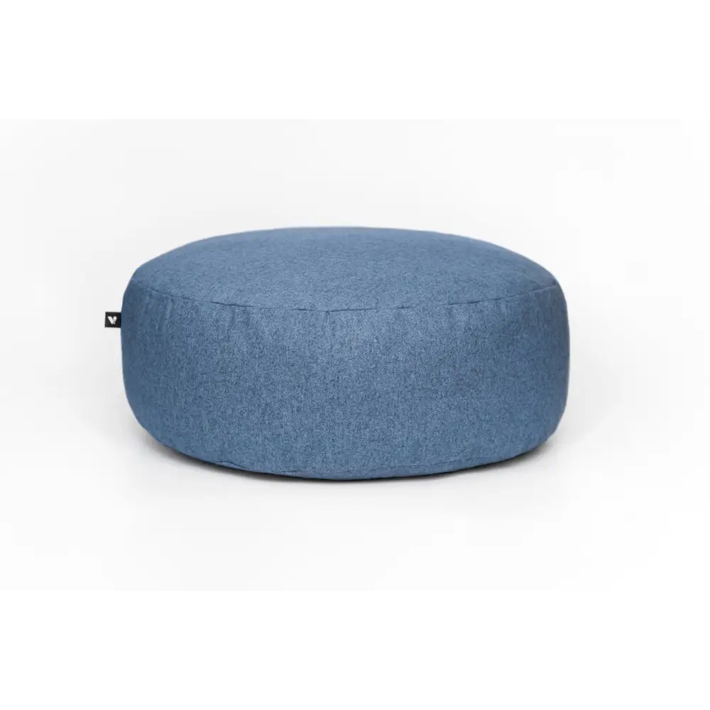 Blue textured fabric floor cushion with minimalist design for modern home decor