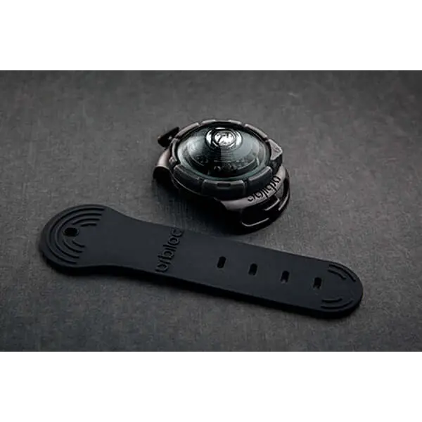 Orbiloc Dog Dual Safety Light - Dark with black silicone watch and silver accents by Luker