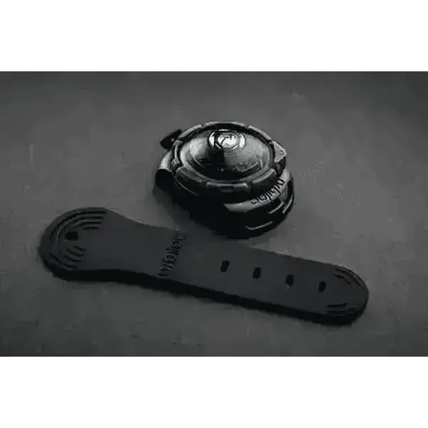 Orbiloc Dog Dual Safety Light - Dark with black silicone watch and silver accents by Luker