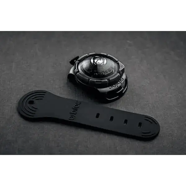 Orbiloc Dog Dual Safety Light - Dark with black silicone watch and silver accents by Luker