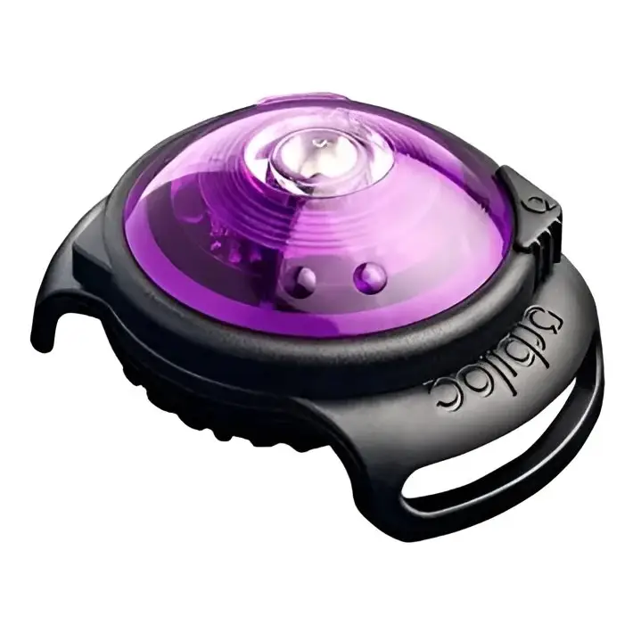 Orbiloc Dog Dual Safety Light - Purple tail light with black and purple durable plastic body