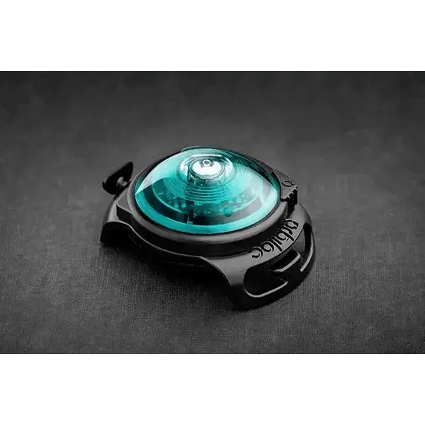 Black and teal Giro helmet light for the Orbiloc Dog Dual Safety Light Turquoise