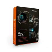 Black and teal Orbiloc Dog Dual Safety Light collar with durable plastic design