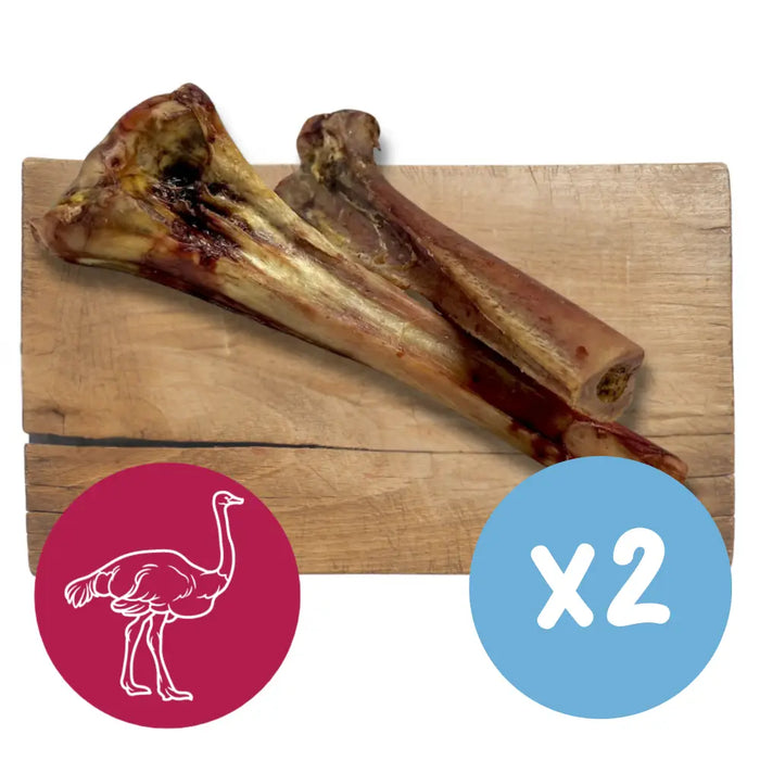 Ostrich Bone Natural Chew for Dogs - 2 x Ostrich Bones - 10% Off - Natural Dog Chew