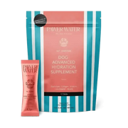 Pawer Water Gut Support 12-sticks pouch with advanced hydration supplement in teal and coral packaging