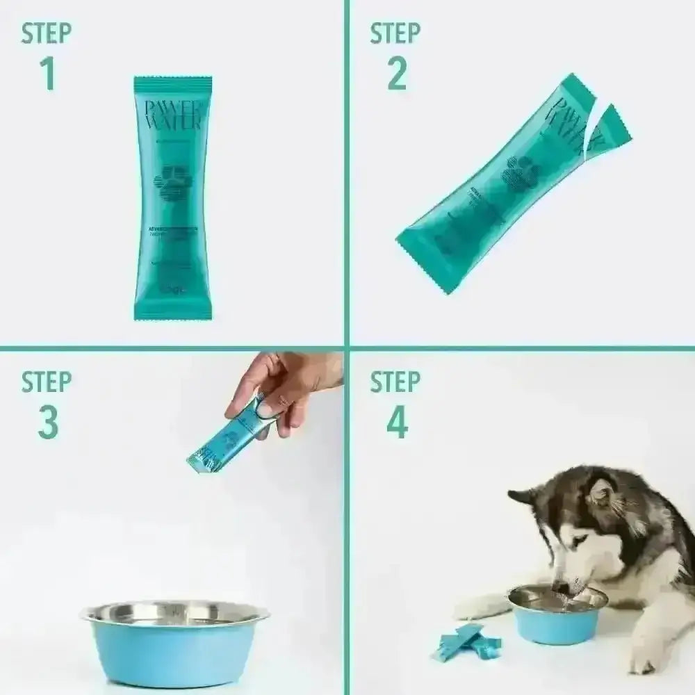 Blue dog treat stick with textured surface in pet-friendly packaging for Pawer Water Joint Support