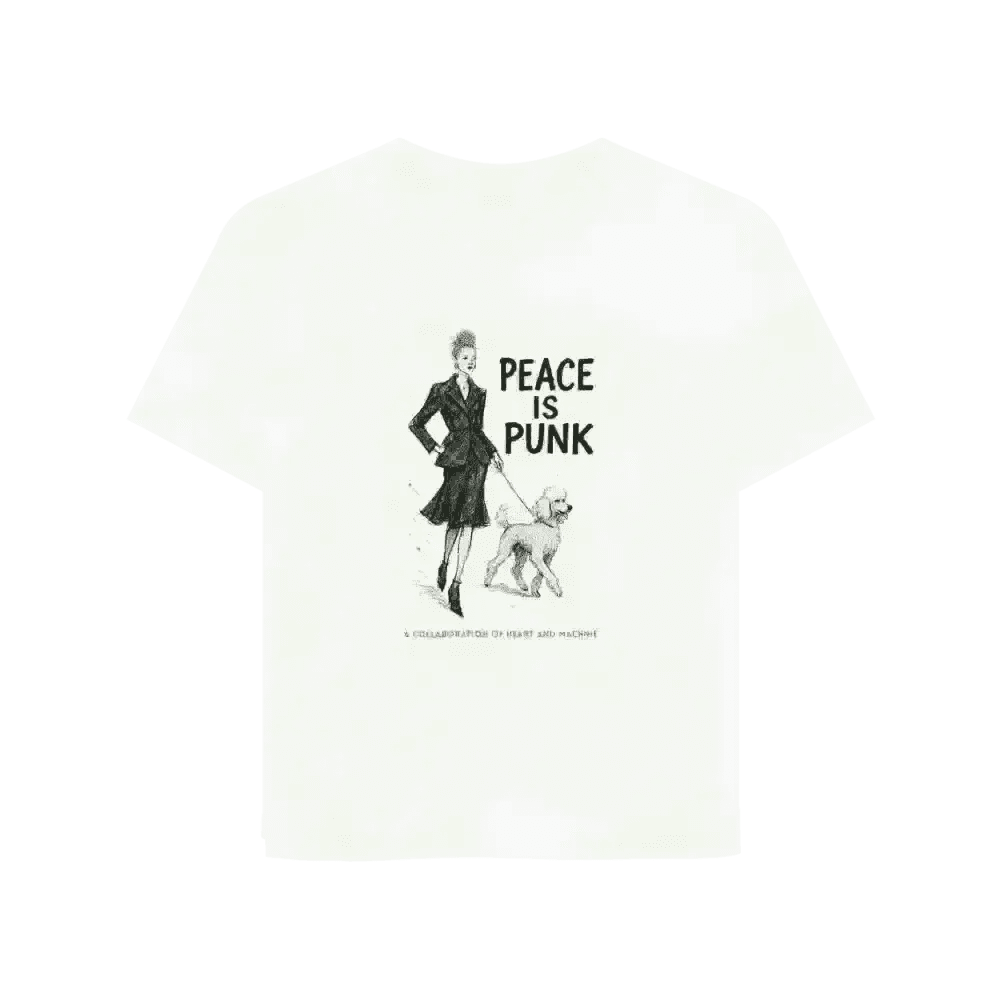 White Peace Is Punk organic cotton T-shirt with Vivienne Westwood-inspired graphic design