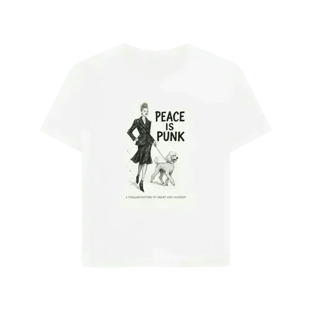 White Peace Is Punk organic cotton T-shirt with Vivienne Westwood-inspired graphic design
