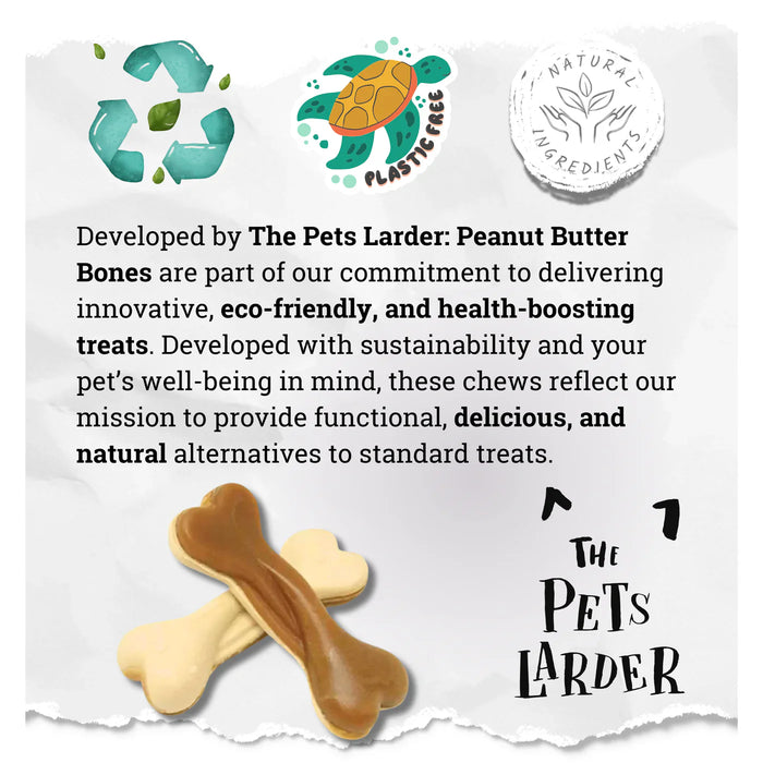 Peanut Butter Bone Chews For Dogs - 2kg Bag - Natural Dog Chew
