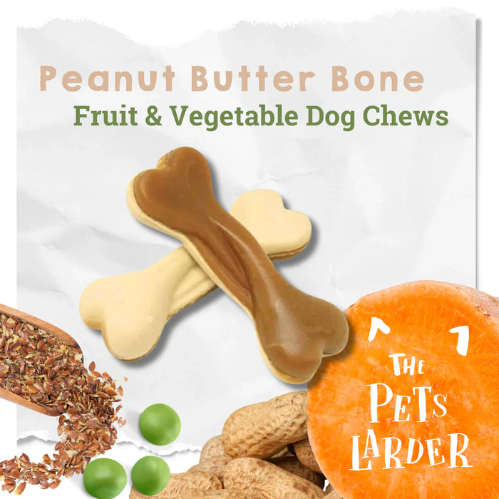 Peanut Butter Bone Chews For Dogs - 2kg Bag - Natural Dog Chew