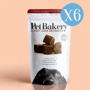 Pet bakery luxury liver brownies in a box of six, perfect for pampered pets