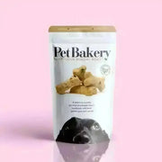 Pet bakery biscuit bag with golden-brown shortbread biscuits and herbs for Sunday Roast Bones