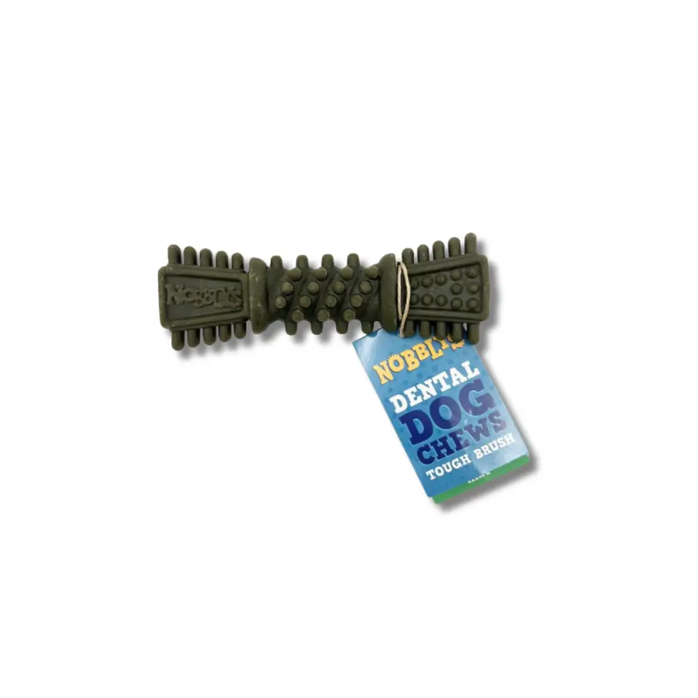 Petello Nobblys Tough Brush Mint dental chew toy with textured surface for tartar reduction