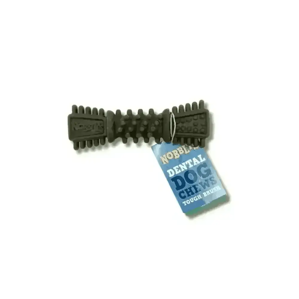 Petello Nobblys dental dog chew toy with tough mint brush design