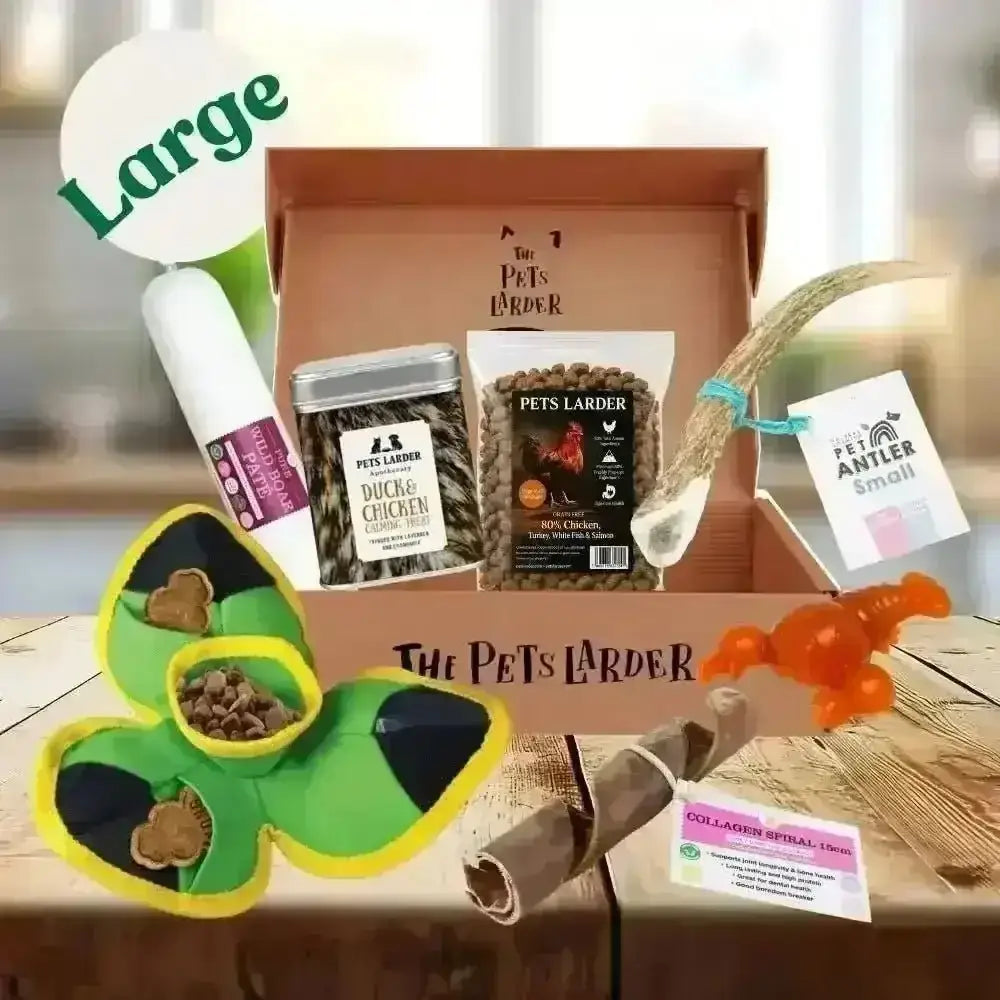 The Pets Larder - Monthly Treat Subscription Box for Dogs Large - Natural Treats | Pet Shop