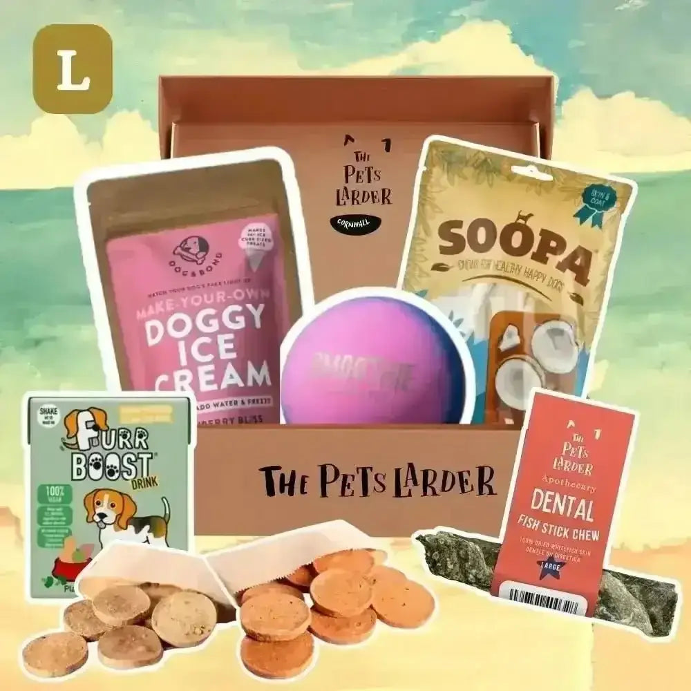 The Pets Larder - Monthly Treat Subscription Box for Dogs Large - Natural Treats | Pet Shop