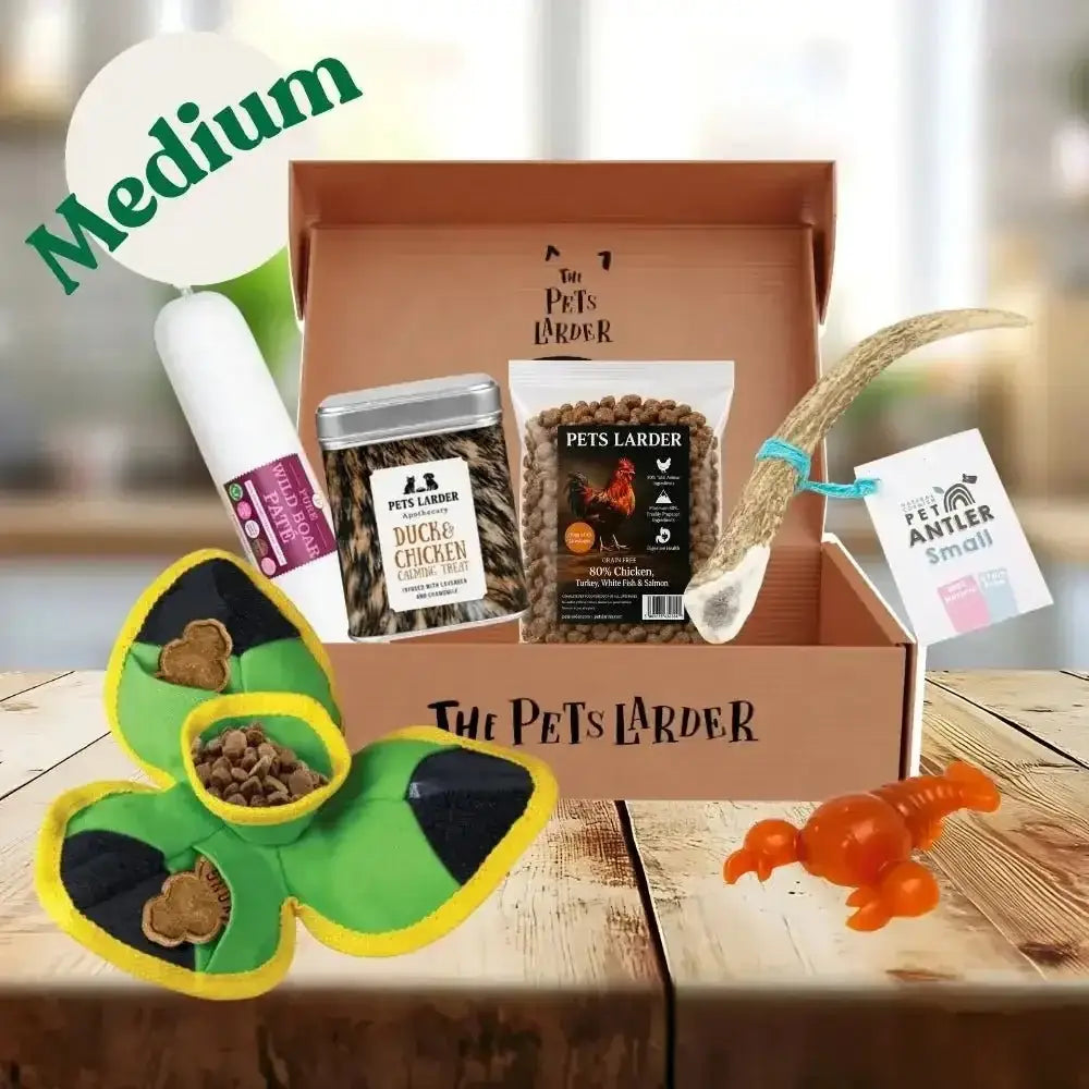 The Pets Larder - Monthly Treat Subscription Box for Dogs Medium - Natural Treats | Pet Shop