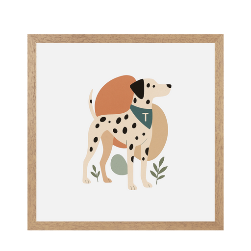 Pets Personalised Abstract Framed Print - Natural 20 x 20 inches