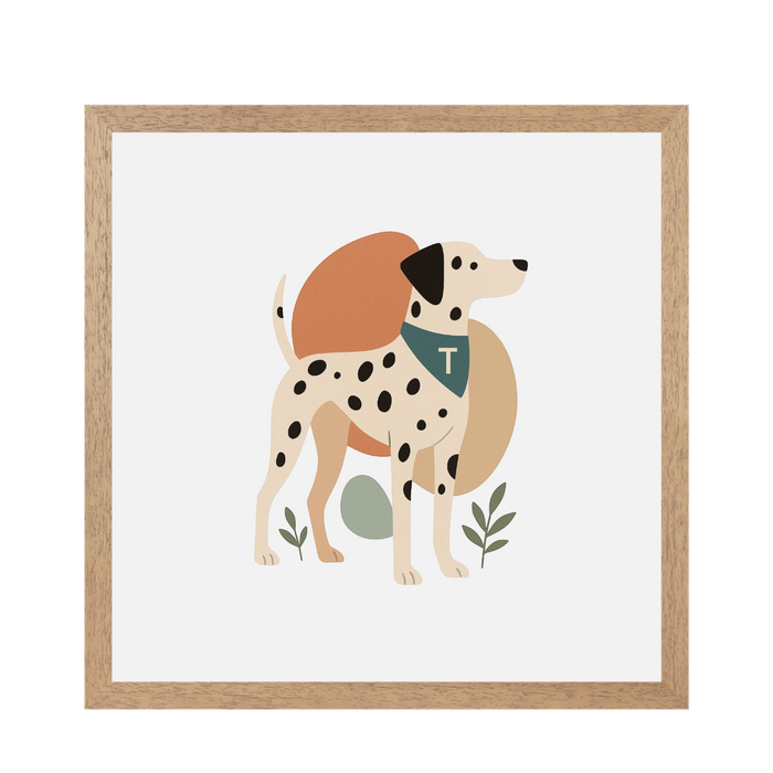 Pets Personalised Abstract Framed Print - Natural 20 x 20 inches