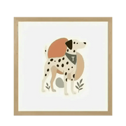 Personalised abstract framed Dalmatian print with breed fur colour and tan bandana
