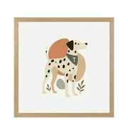 Personalised abstract framed Dalmatian print with breed fur colour and tan bandana