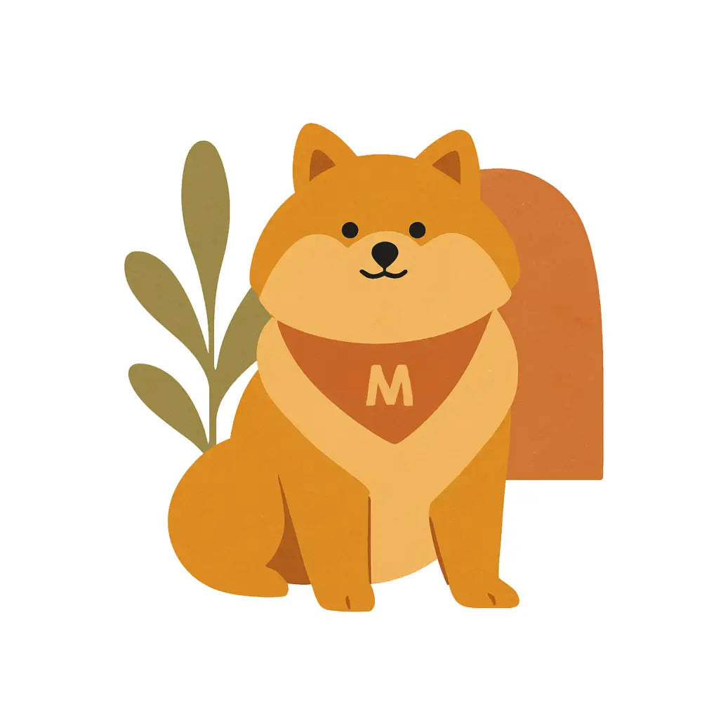 Personalized organic cotton tee with orange dog bandana M design