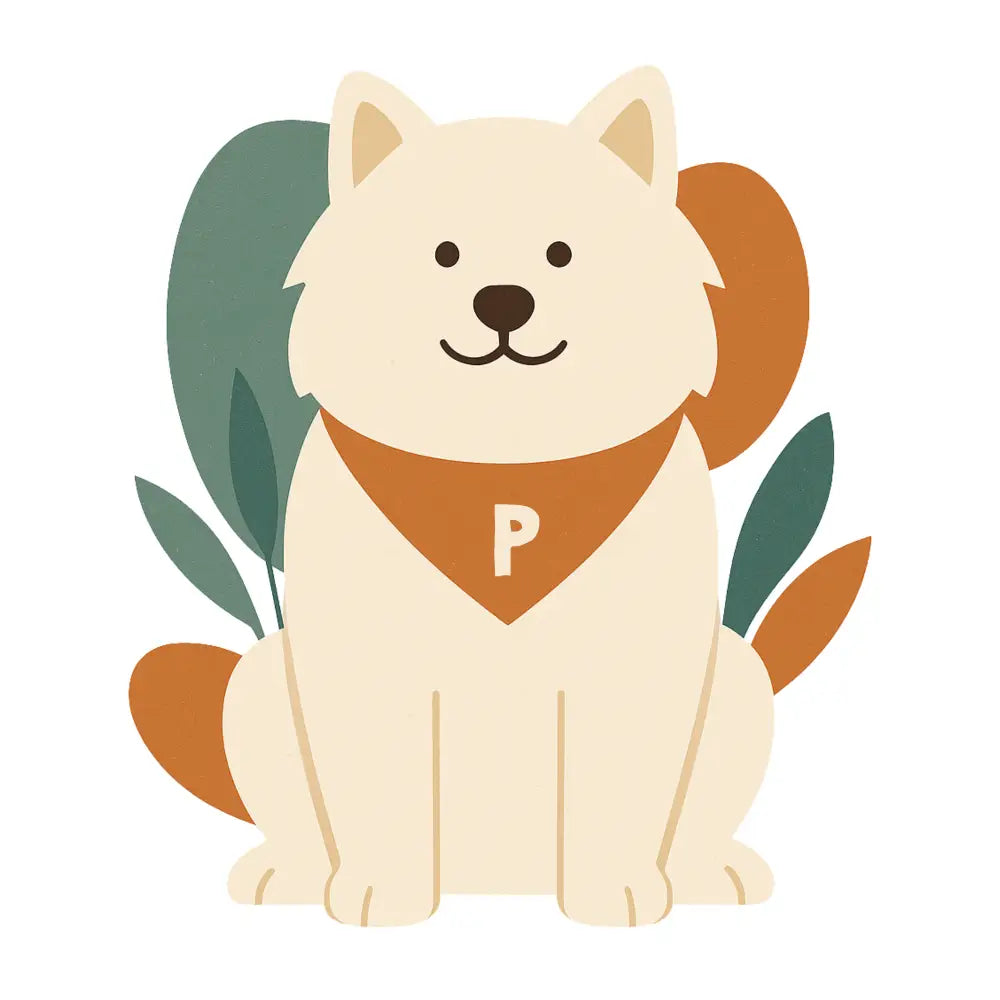 Cream-colored dog with leaves on organic cotton personalized tee