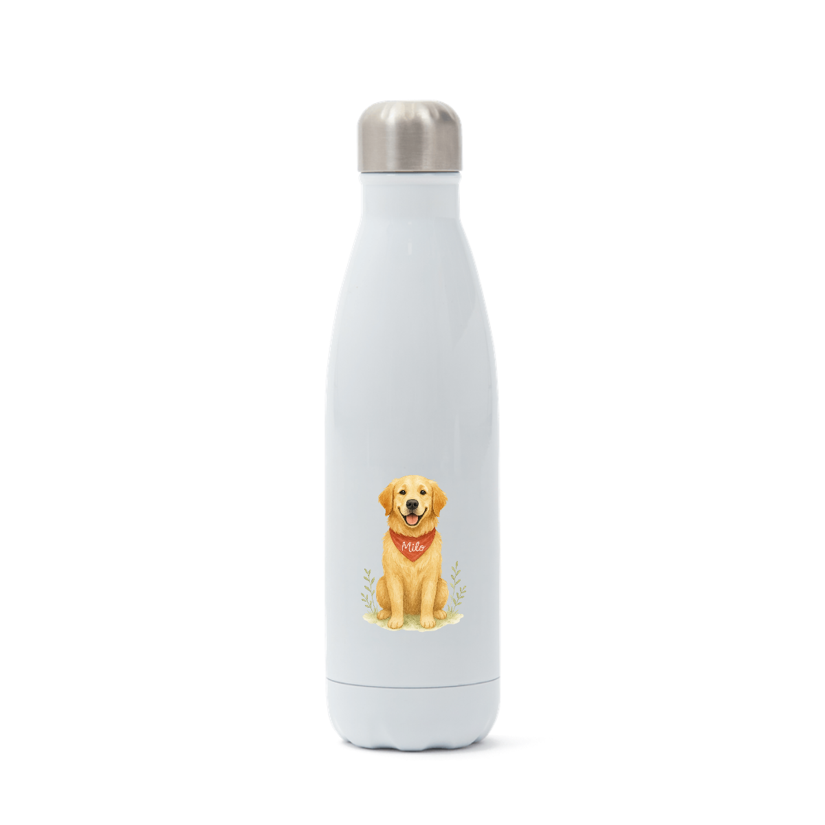 Pets Personalised Insulated Water Bottle (500ml Stainless Steel) - Golden Retriever