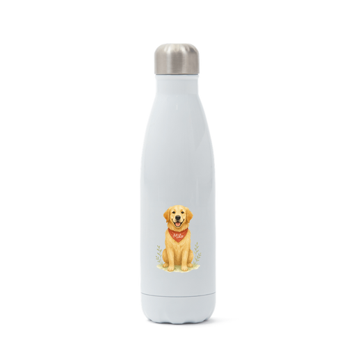 Pets Personalised Insulated Water Bottle (500ml Stainless Steel) - Golden Retriever