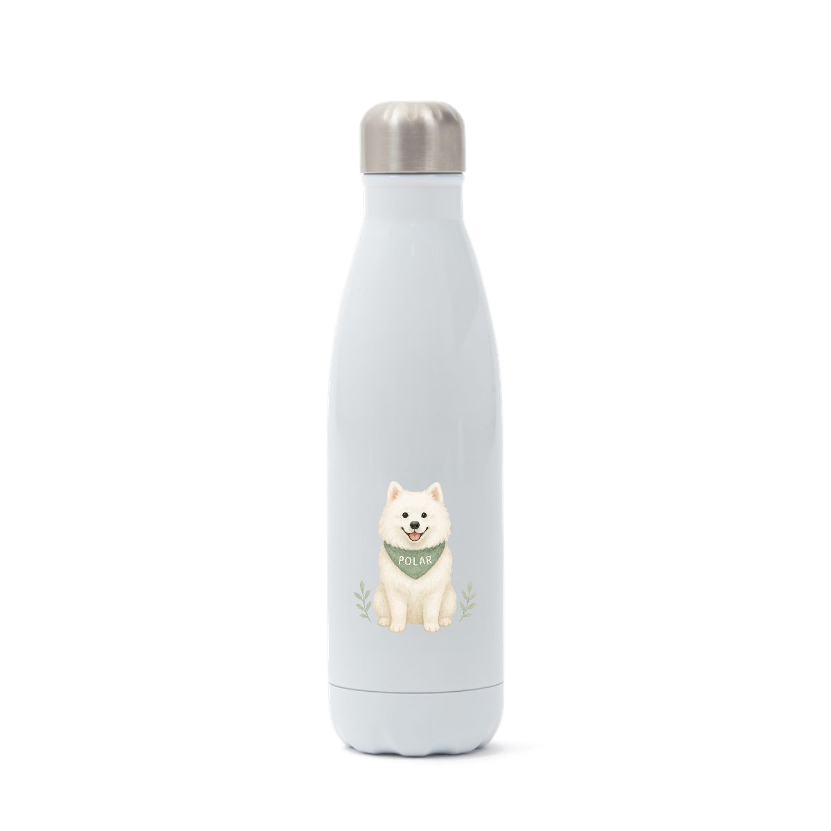 Pets Personalised Insulated Water Bottle (500ml Stainless Steel) - Samoyed