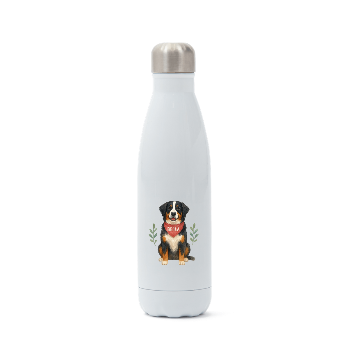 Pets Personalised Insulated Water Bottle (500ml Stainless Steel) - Bernese Mountain Dog