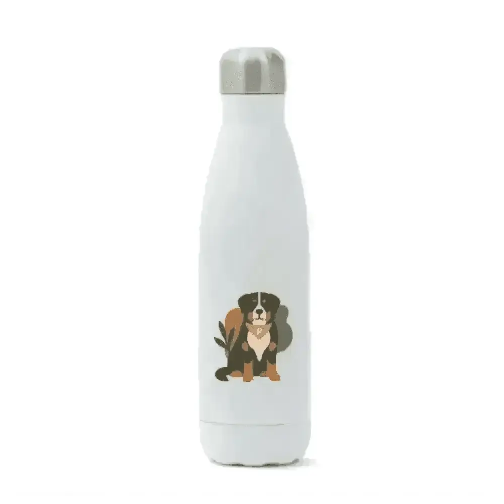 Pets personalised insulated 500ml stainless steel water bottle with dog design