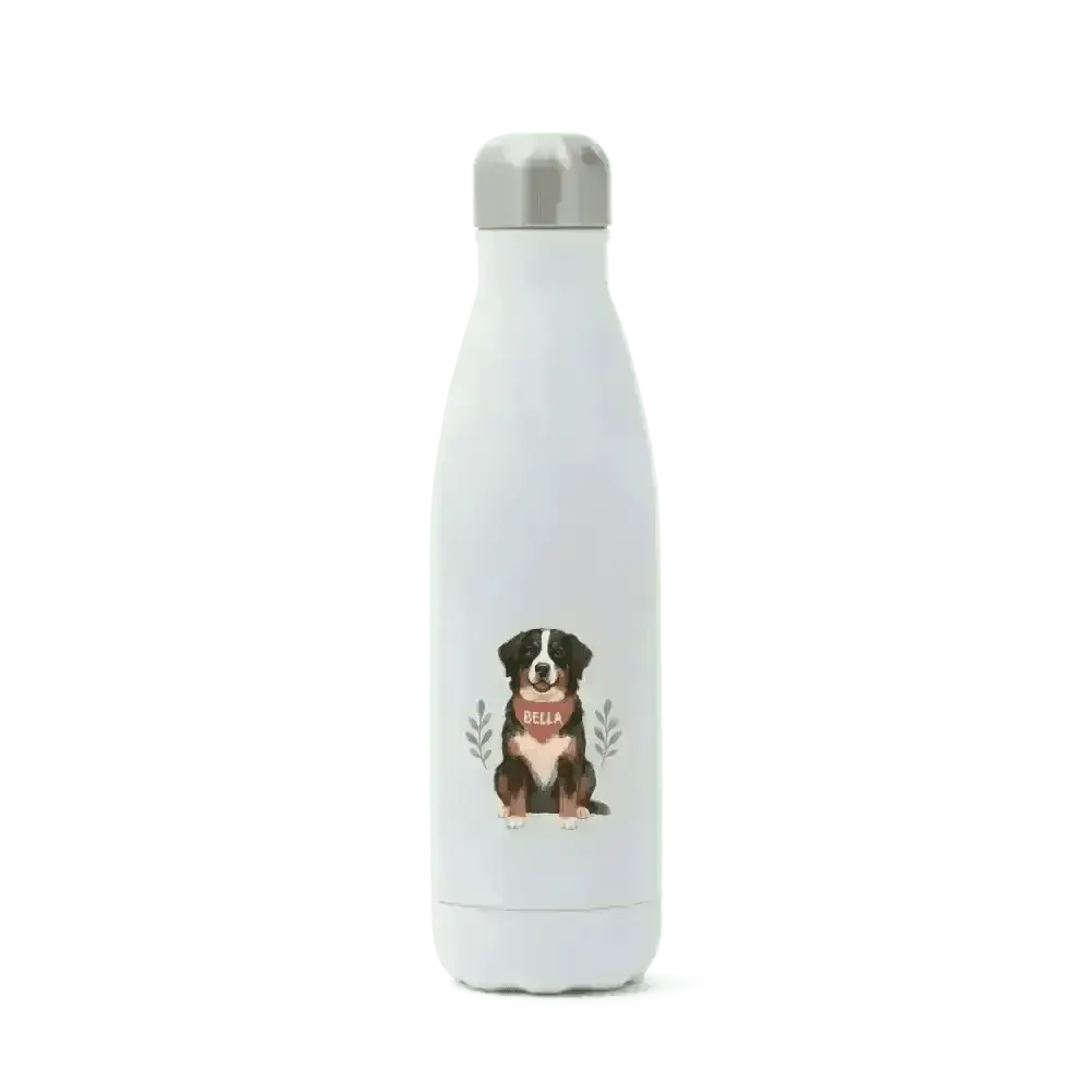 Personalised insulated water bottle with Bernese Mountain Dog design