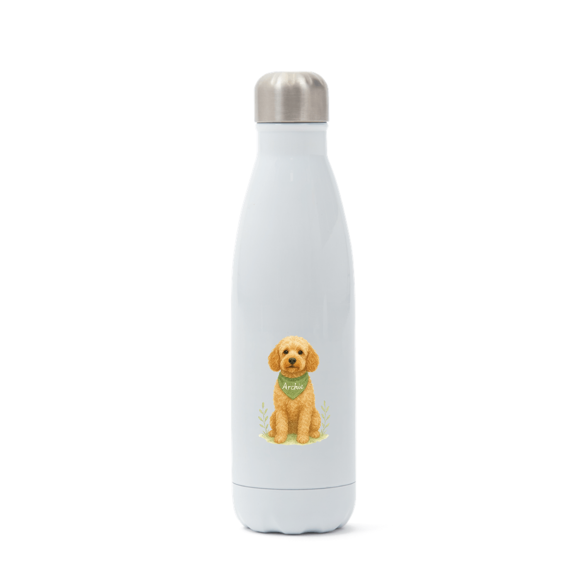 Pets Personalised Insulated Water Bottle (500ml Stainless Steel) - Cockapoo