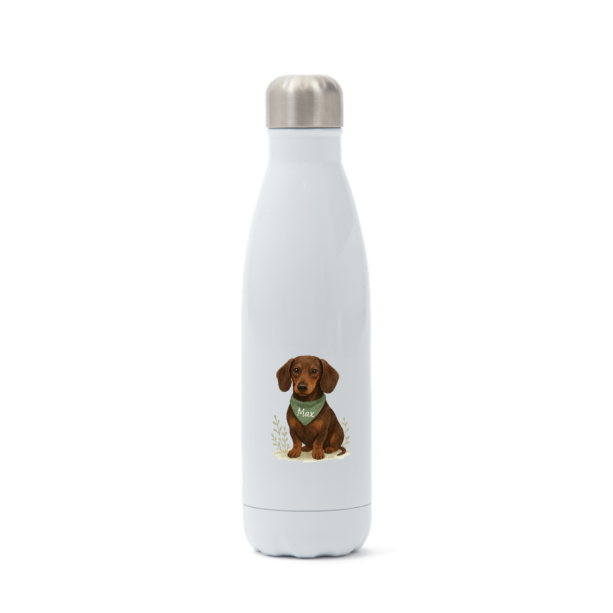 Pets Personalised Insulated Water Bottle (500ml Stainless Steel) - Dachsund