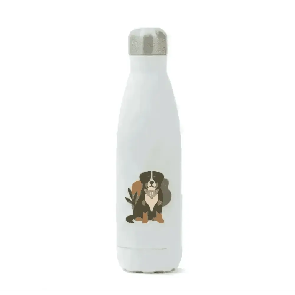 Pets personalised insulated 500ml stainless steel water bottle with dog design
