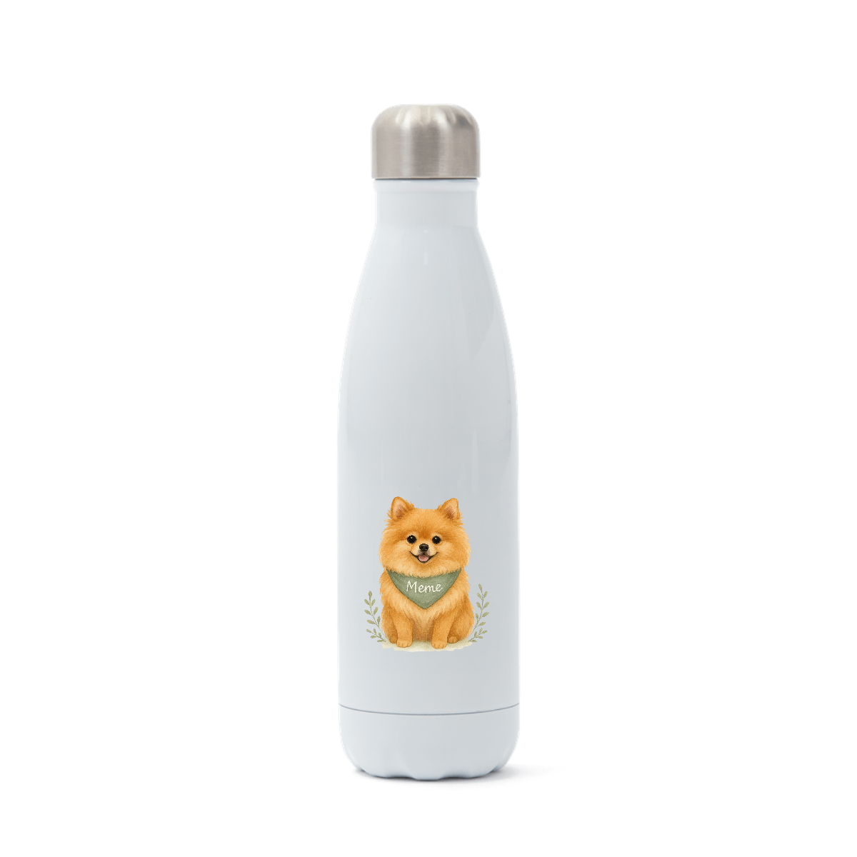 Pets Personalised Insulated Water Bottle (500ml Stainless Steel) - Pomeranian