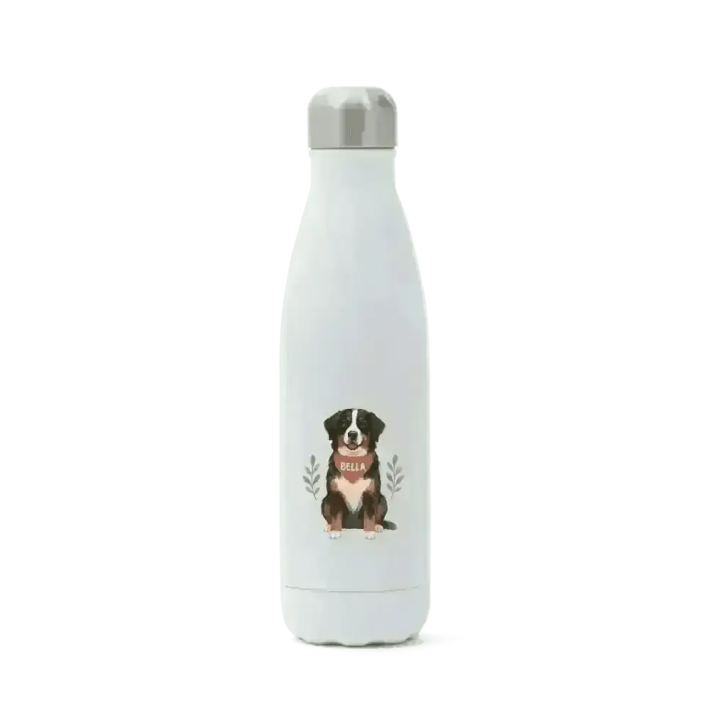 Personalised insulated water bottle with Bernese Mountain Dog design