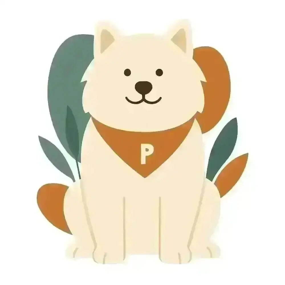 Cream-colored dog with leaves in personalized insulated Orca bottle