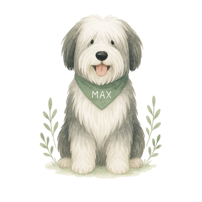 Pets Personalised Organic Tote Bag - Bearded Collie - Printed Bag